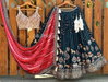 Tew Faux Gorgette Silk Fabric With 5mm Sequence Embroidery Work Lahenga And Blouse Dupatta Bulk Orders In India